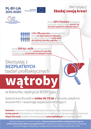 Plakat Bezpłatne badania przesiewowe krwi na obecność wirusa HCV